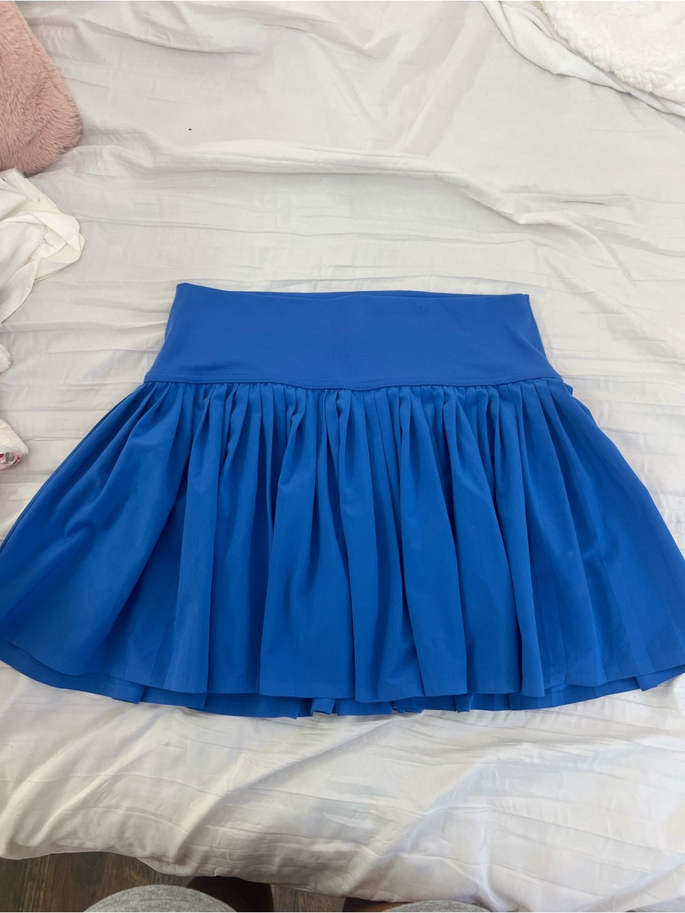 aerie Electric Blue Pleated Skater Mini Skirt